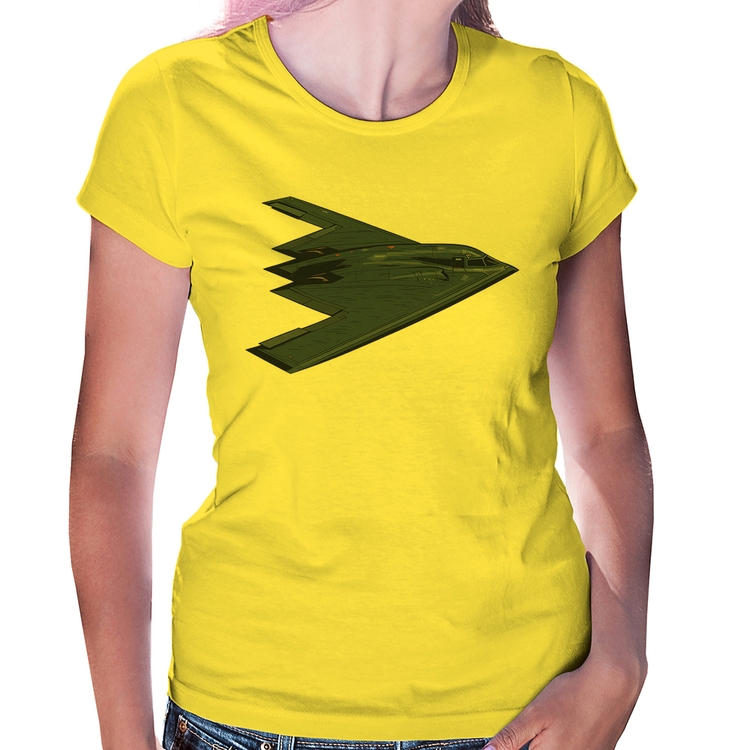 Baby Look B-2 Spirit Avião Invisível - Amarela