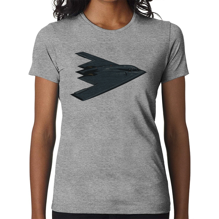 Baby Look B-2 Spirit Avião Invisível - Cinza