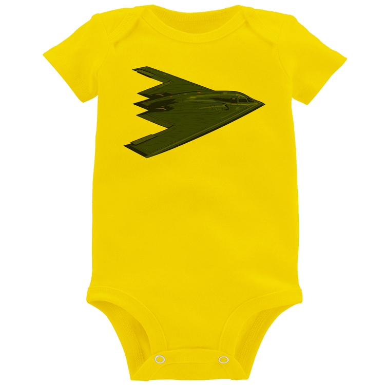 Body Bebê B-2 Spirit Avião Invisível - Amarelo
