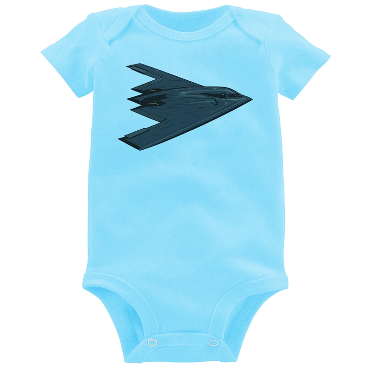 Body Bebê B-2 Spirit Avião Invisível - Azul Bebê