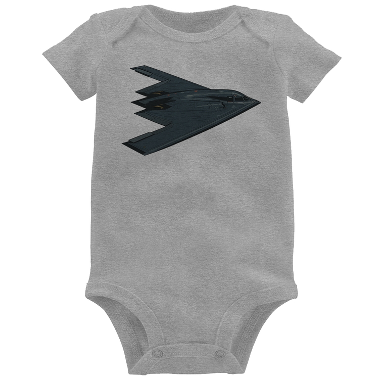Body Bebê B-2 Spirit Avião Invisível - Cinza