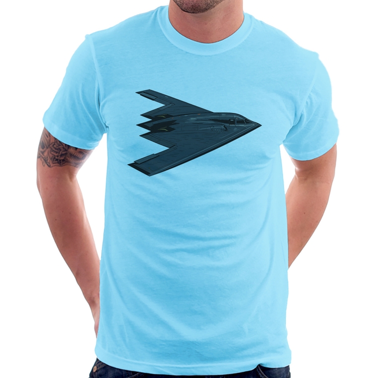 Camiseta B-2 Spirit Avião Invisível - Azul Bebê