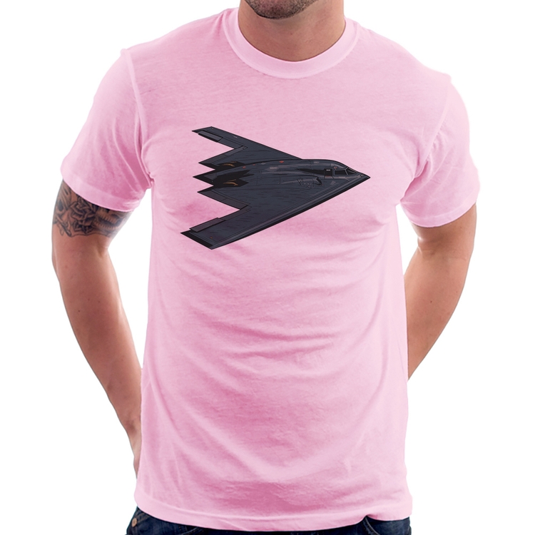 Camiseta B-2 Spirit Avião Invisível - Rosa Bebê