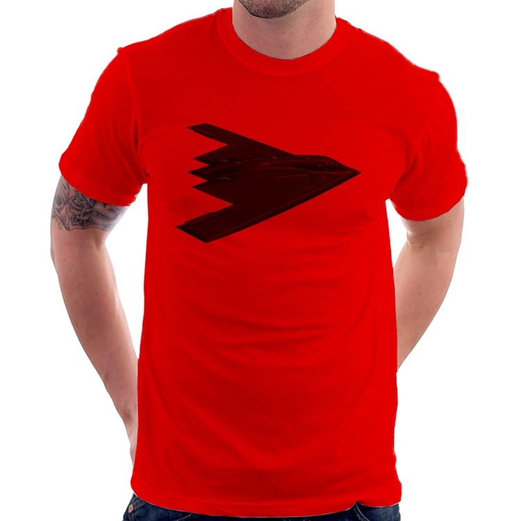 Camiseta B-2 Spirit Avião Invisível - Vermelha