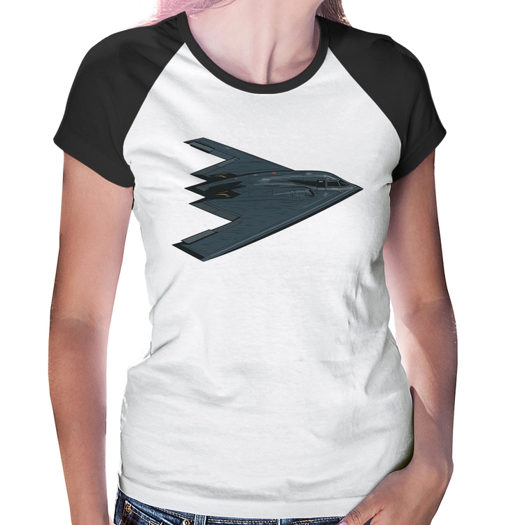 Baby Look Raglan B-2 Spirit Avião Invisível