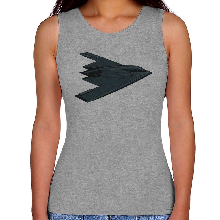 Regata Feminina B-2 Spirit Avião Invisível - Cinza