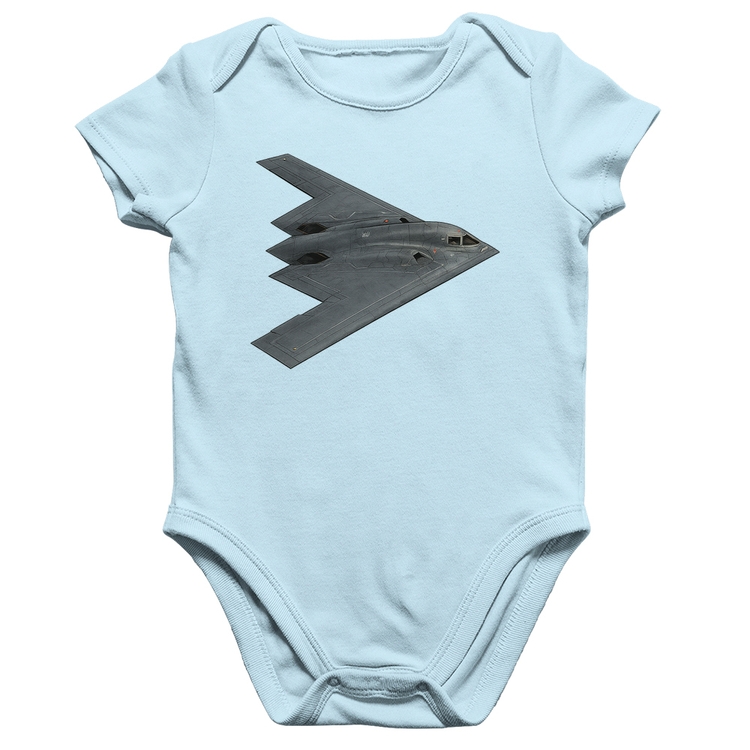Body Bebê Algodão B-2 Spirit Bombardeiro Furtivo - Azul Bebê