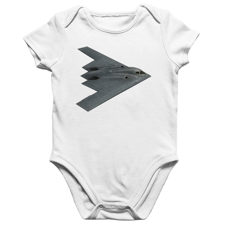 Body Bebê Algodão B-2 Spirit Bombardeiro Furtivo - Branco