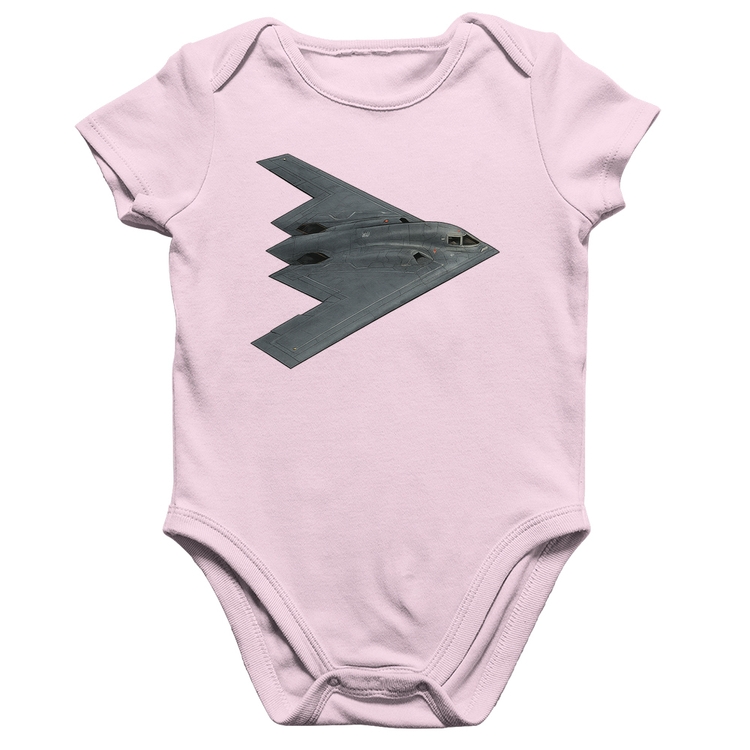 Body Bebê Algodão B-2 Spirit Bombardeiro Furtivo - Rosa Bebê