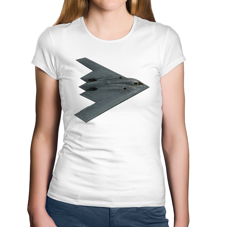 Baby Look Algodão B-2 Spirit Bombardeiro Furtivo - Branca