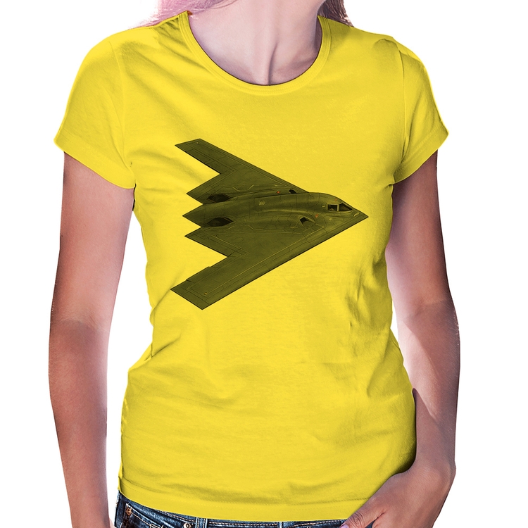 Baby Look B-2 Spirit Bombardeiro Furtivo - Amarela