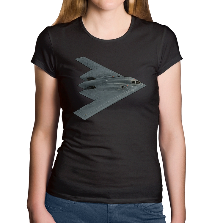 Baby Look Algodão B-2 Spirit Bombardeiro Furtivo