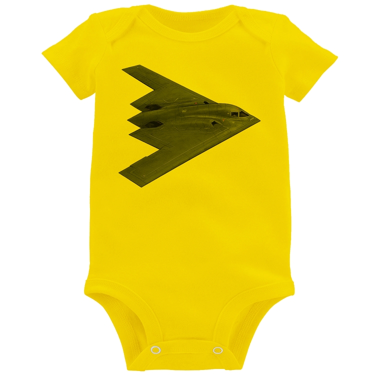 Body Bebê B-2 Spirit Bombardeiro Furtivo - Amarelo