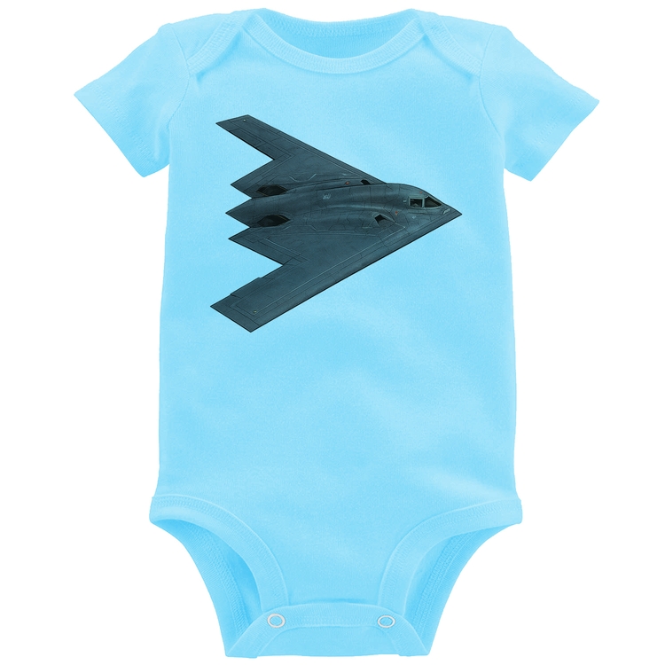 Body Bebê B-2 Spirit Bombardeiro Furtivo - Azul Bebê
