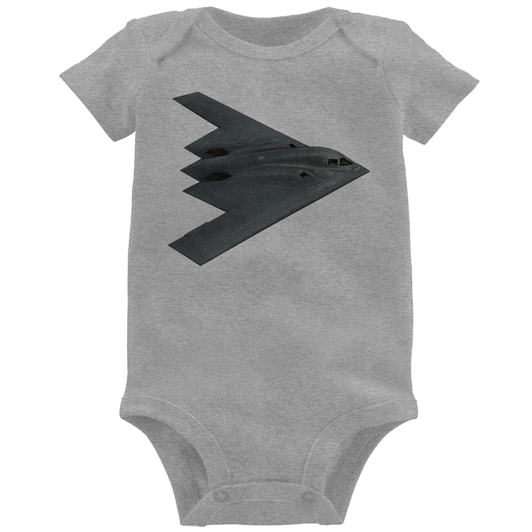 Body Bebê B-2 Spirit Bombardeiro Furtivo - Cinza