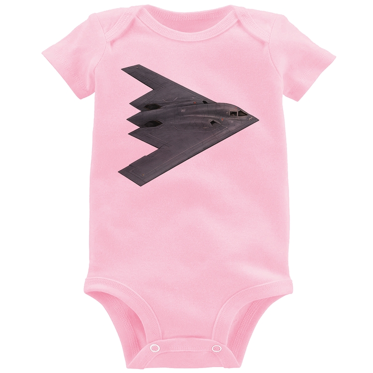 Body Bebê B-2 Spirit Bombardeiro Furtivo - Rosa Bebê