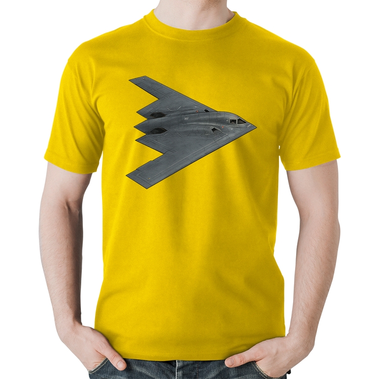 Camiseta Algodão B-2 Spirit Bombardeiro Furtivo - Amarela