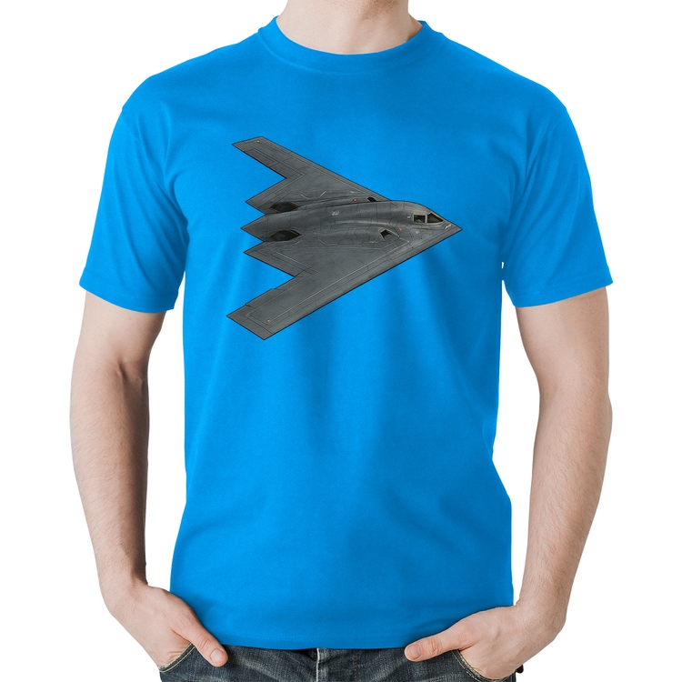 Camiseta Algodão B-2 Spirit Bombardeiro Furtivo - Azul