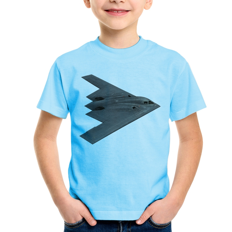 Camiseta Infantil B-2 Spirit Bombardeiro Furtivo - Azul Bebê