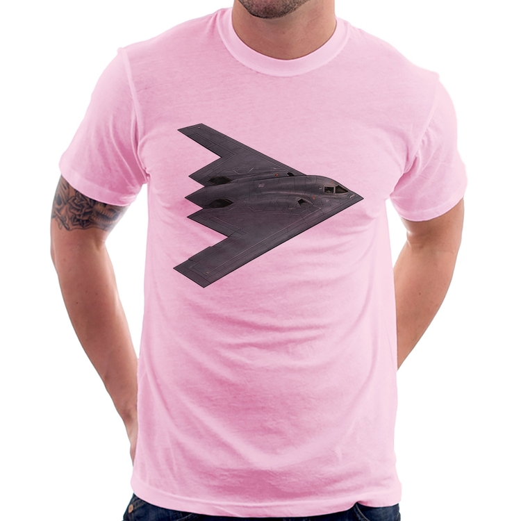 Camiseta B-2 Spirit Bombardeiro Furtivo - Rosa Bebê