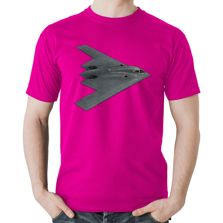Camiseta Algodão B-2 Spirit Bombardeiro Furtivo - Rosa