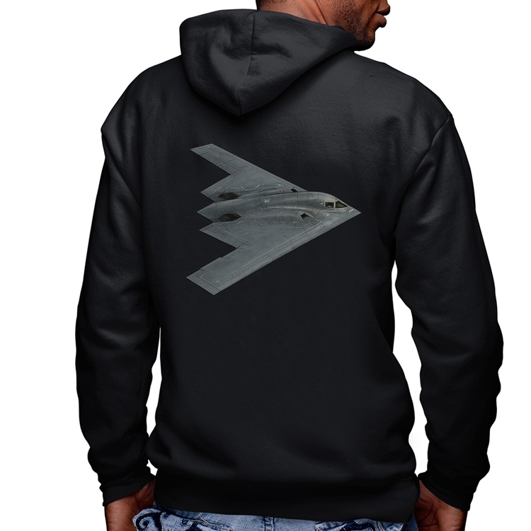 Blusa Moletom B-2 Spirit Bombardeiro Furtivo Masculina com Capuz e Zíper