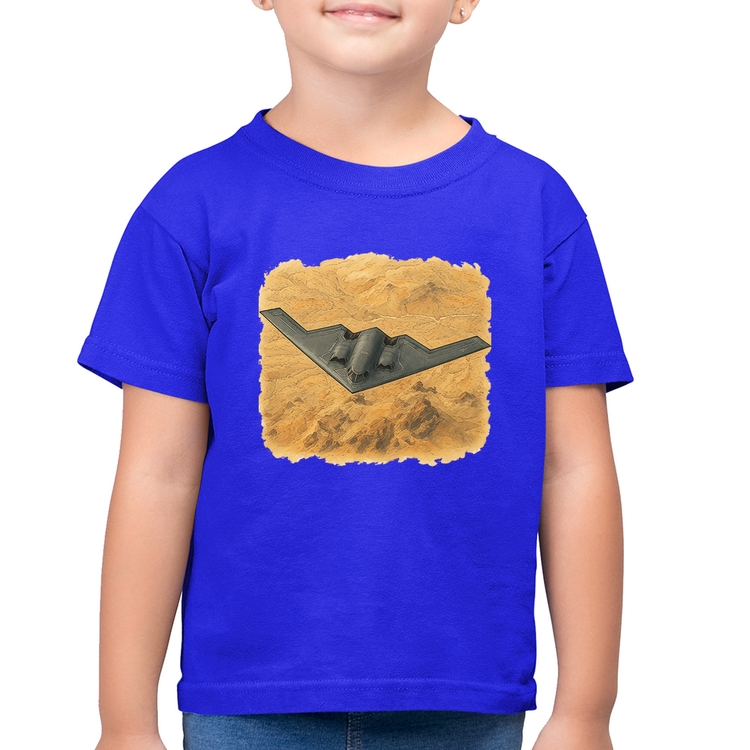 Camiseta Algodão Infantil B-2 Spirit Deserto - Azul Royal