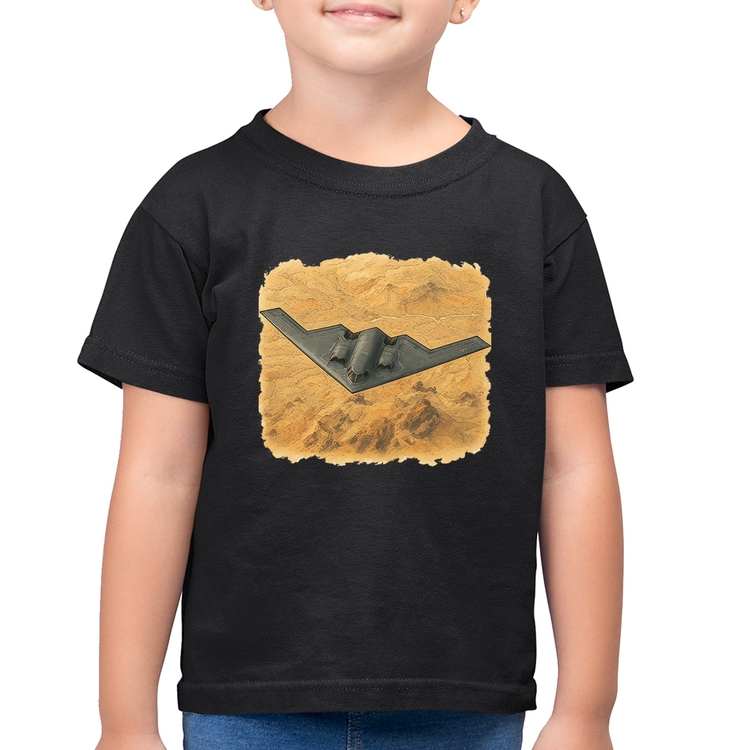 Camiseta Algodão Infantil B-2 Spirit Deserto
