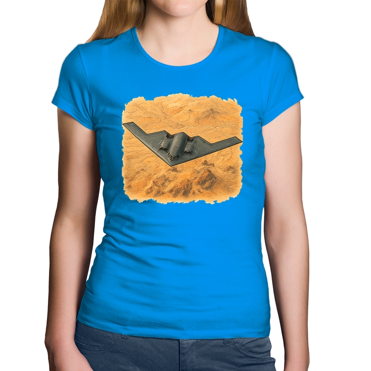 Baby Look Algodão B-2 Spirit Deserto - Azul