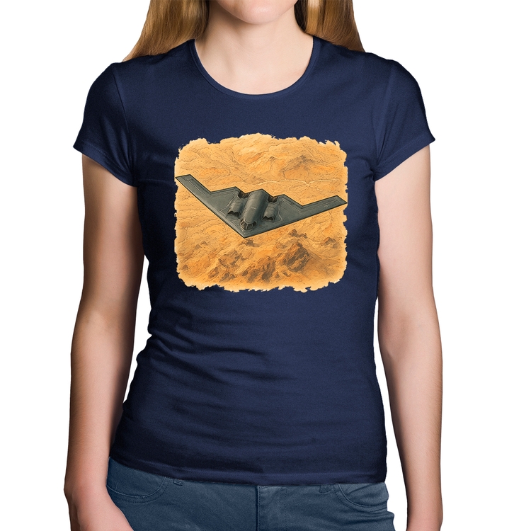 Baby Look Algodão B-2 Spirit Deserto - Marinho