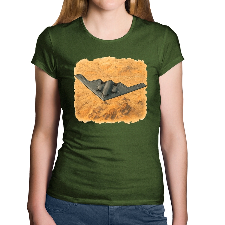 Baby Look Algodão B-2 Spirit Deserto - Musgo