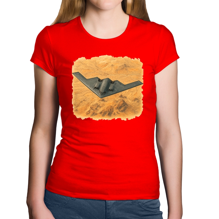 Baby Look Algodão B-2 Spirit Deserto - Vermelha