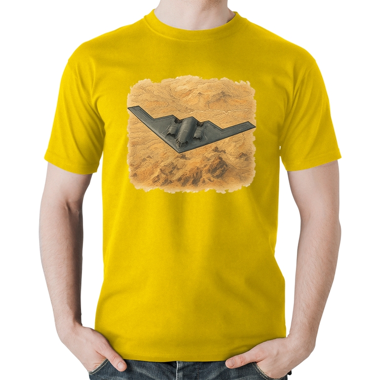 Camiseta Algodão B-2 Spirit Deserto - Amarela