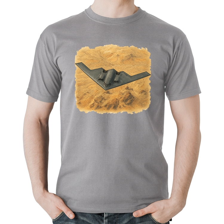 Camiseta Algodão B-2 Spirit Deserto - Cinza