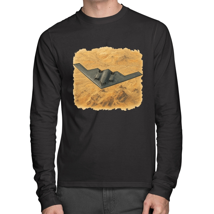 Camiseta Algodão B-2 Spirit Deserto Manga Longa