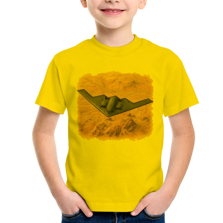 Camiseta Infantil B-2 Spirit Deserto - Amarela