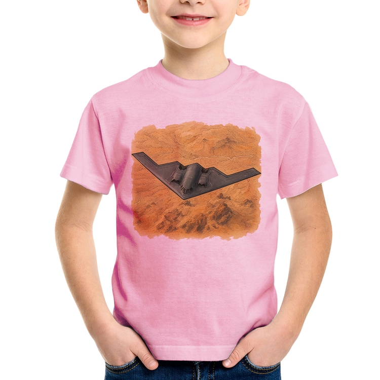 Camiseta Infantil B-2 Spirit Deserto - Rosa Bebê