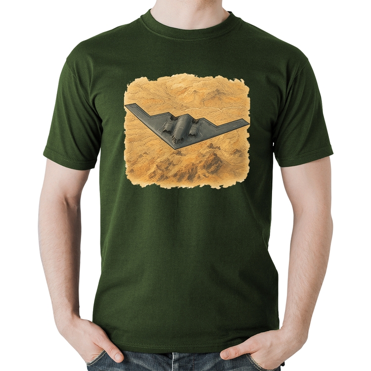Camiseta Algodão B-2 Spirit Deserto - Musgo
