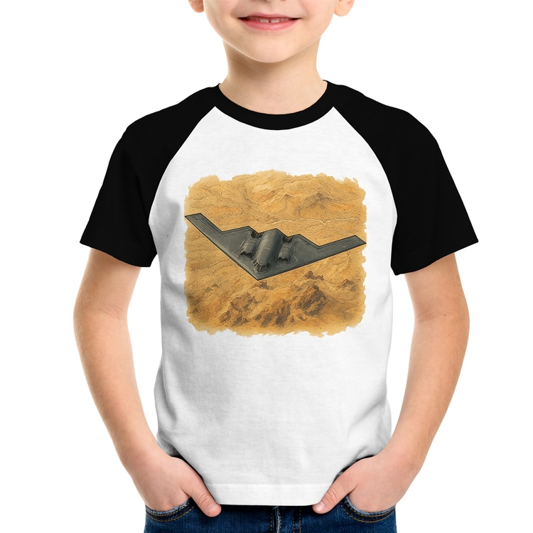 Camiseta Raglan Infantil B-2 Spirit Deserto