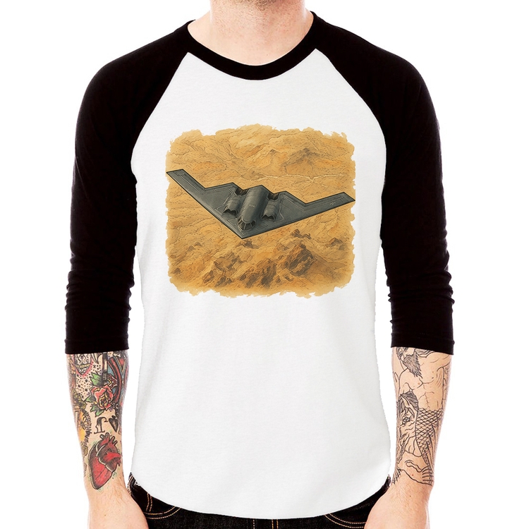 Camiseta Raglan B-2 Spirit Deserto Manga 3/4