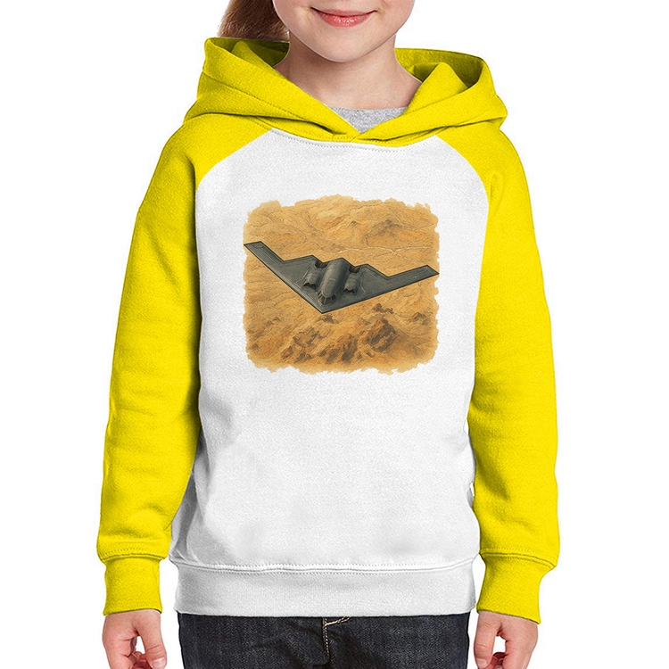 Moletom Infantil B-2 Spirit Deserto - Branco/Amarelo