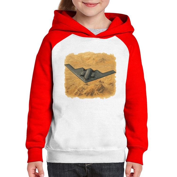 Moletom Infantil B-2 Spirit Deserto - Branco/Vermelho