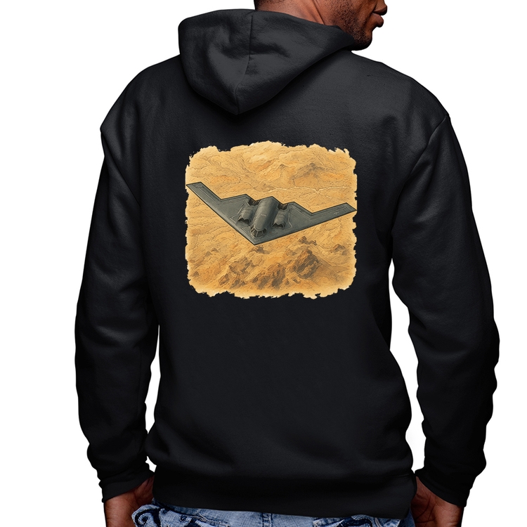 Blusa Moletom B-2 Spirit Deserto Masculina com Capuz e Zíper
