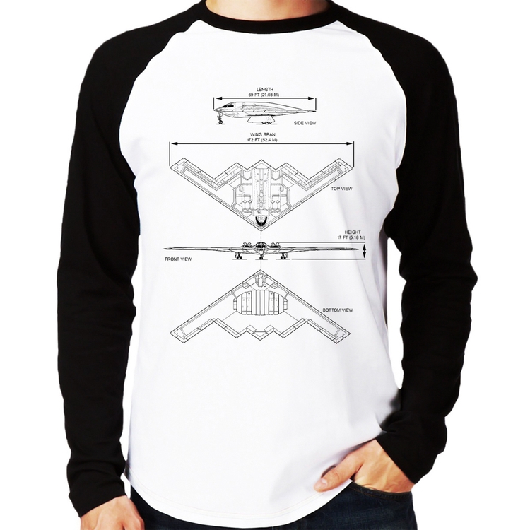 Camiseta Raglan B-2 Spirit Especificações Manga Longa