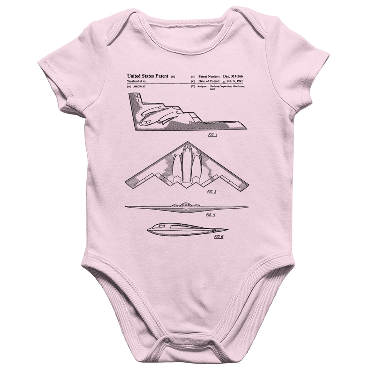 Body Bebê Algodão B-2 Spirit Patent - Rosa Bebê