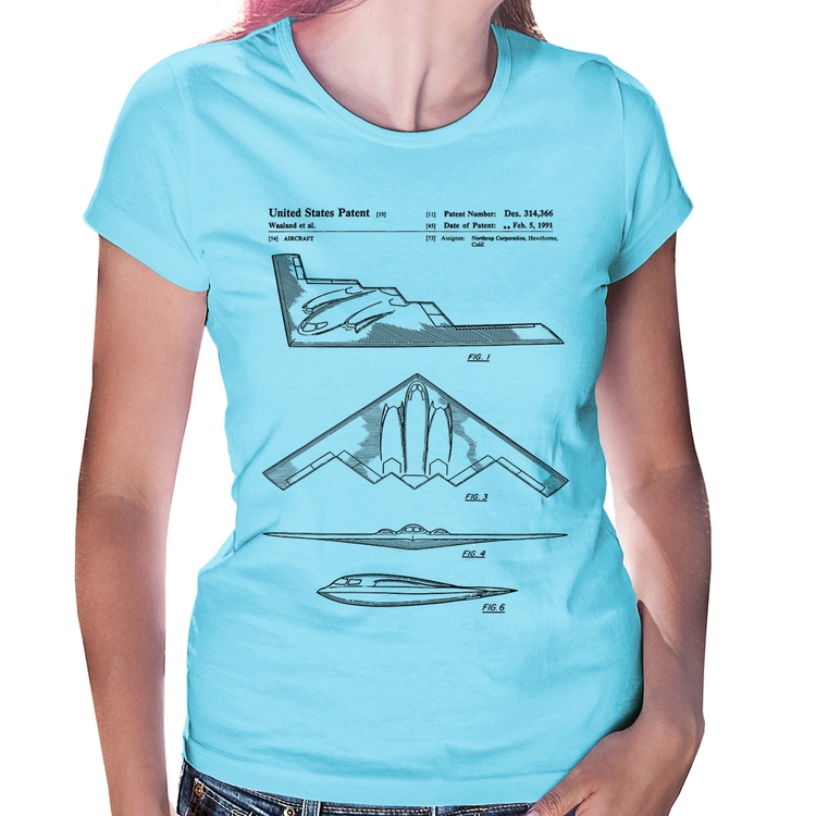 Baby Look B-2 Spirit Patent - Azul Bebê