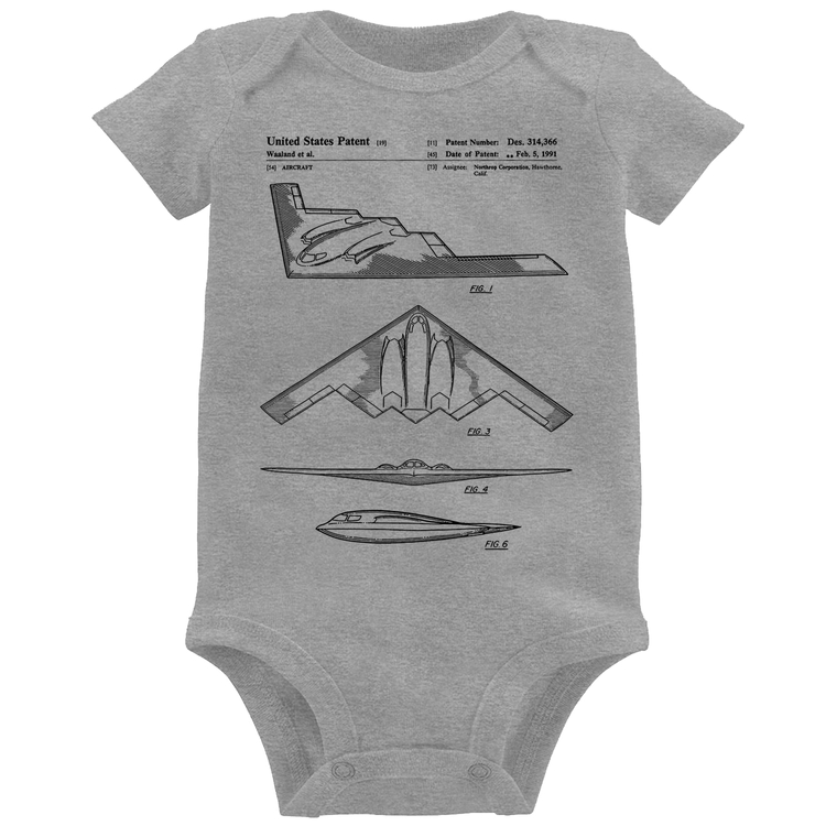 Body Bebê B-2 Spirit Patent - Cinza