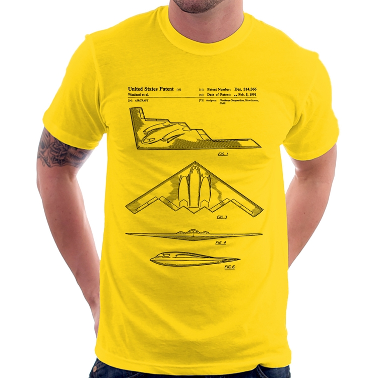 Camiseta B-2 Spirit Patent - Amarela