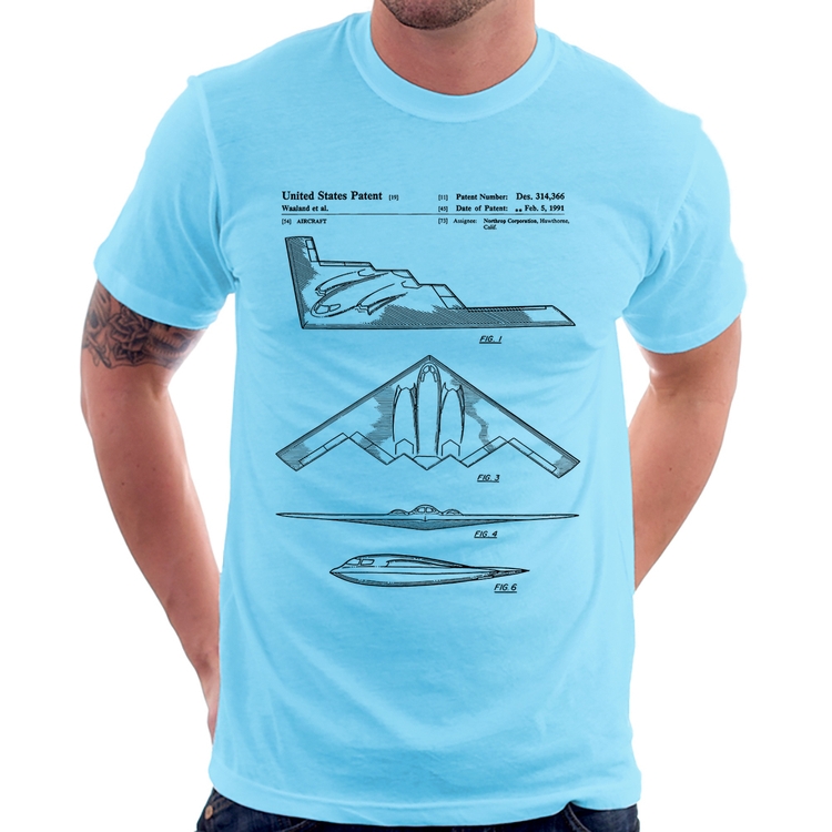 Camiseta B-2 Spirit Patent - Azul Bebê