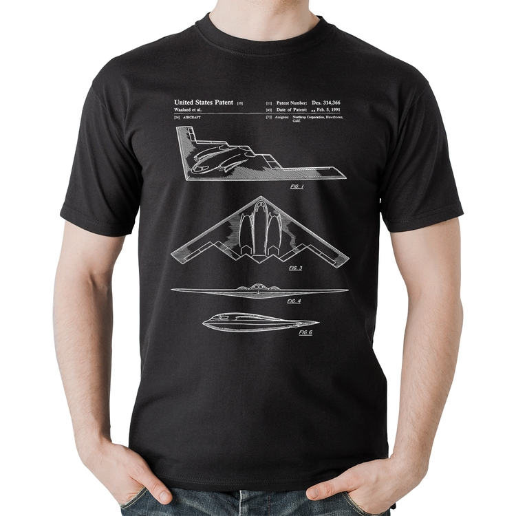 Camiseta Algodão B-2 Spirit Patent